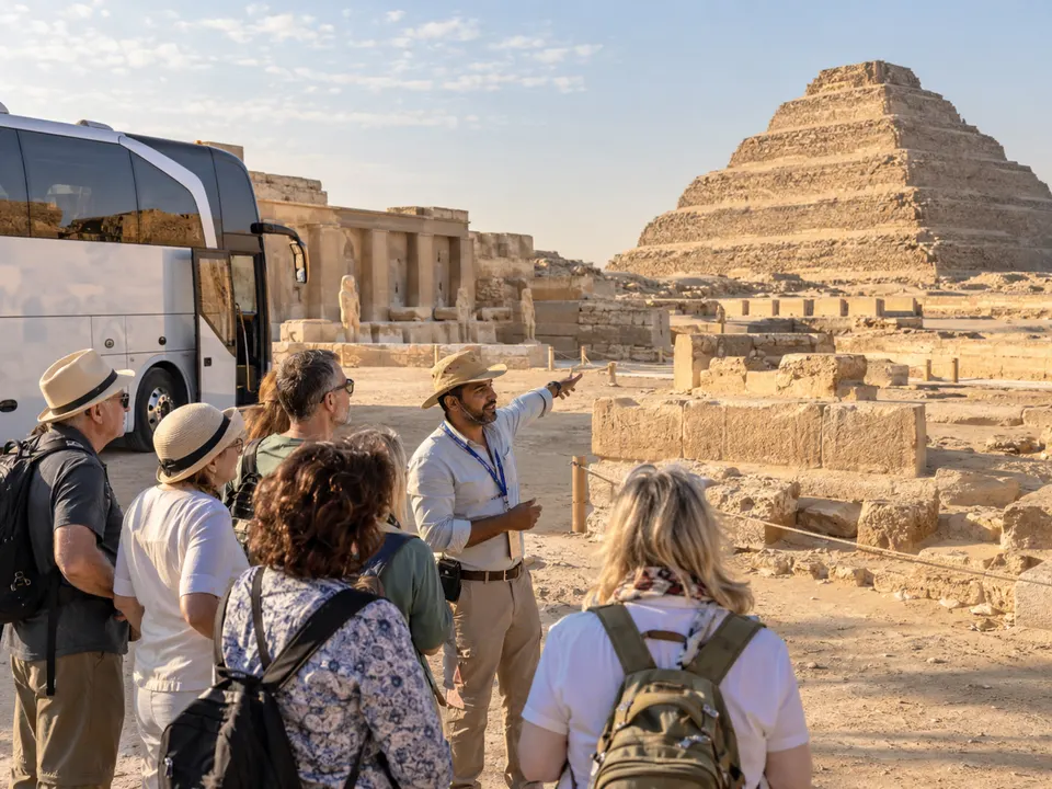 Tour coach and guide at Saqqara
