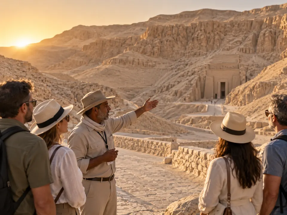 View over the Valley of the Kings in the late afternoon