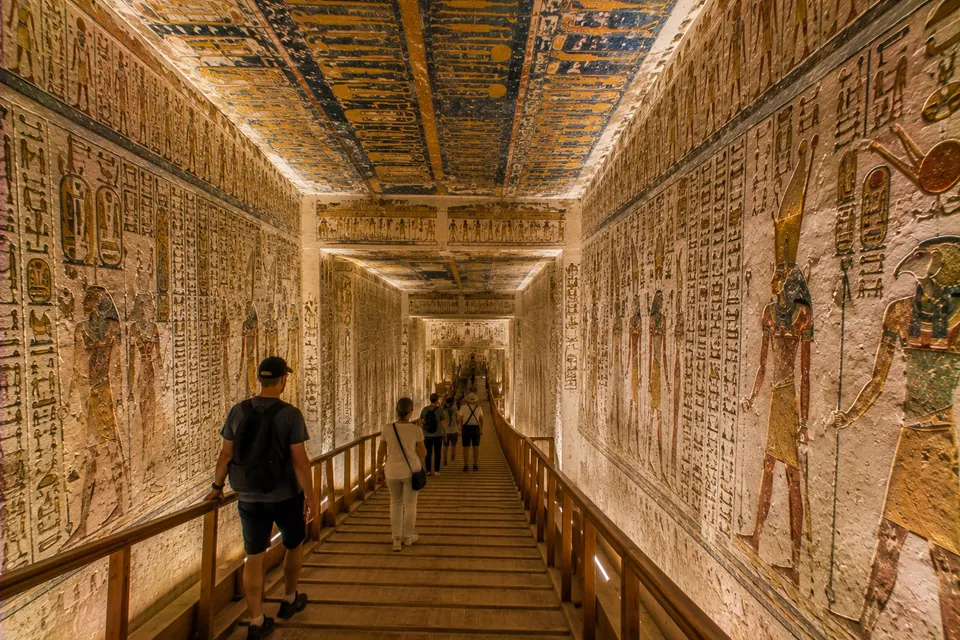 Painted corridor of a tomb in the Valley of the Kings